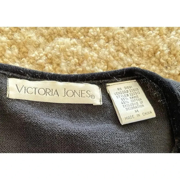 Vintage Victoria Jones Christmas Cardigan Sweater Embroidered Sequin Size Medium - Picture 7 of 10